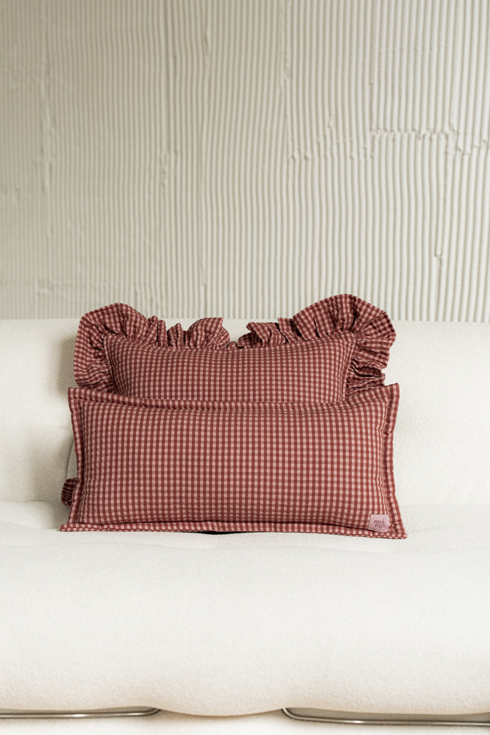 "Pink Check" Bolster Pillow