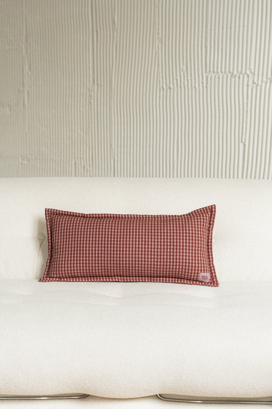 "Pink Check" Bolster Pillow