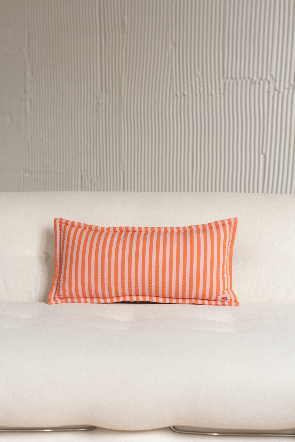 "Pink and Orange Stripes" Bolster Pillow