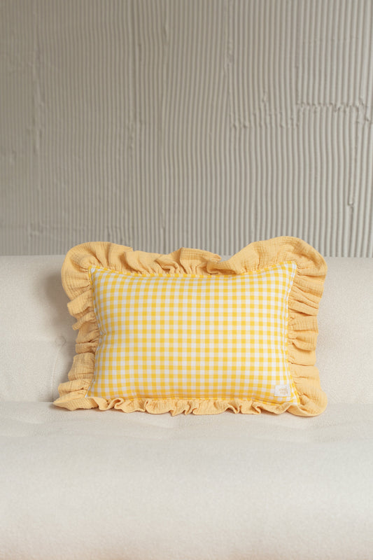 "Butter Check" Pillow with Frill