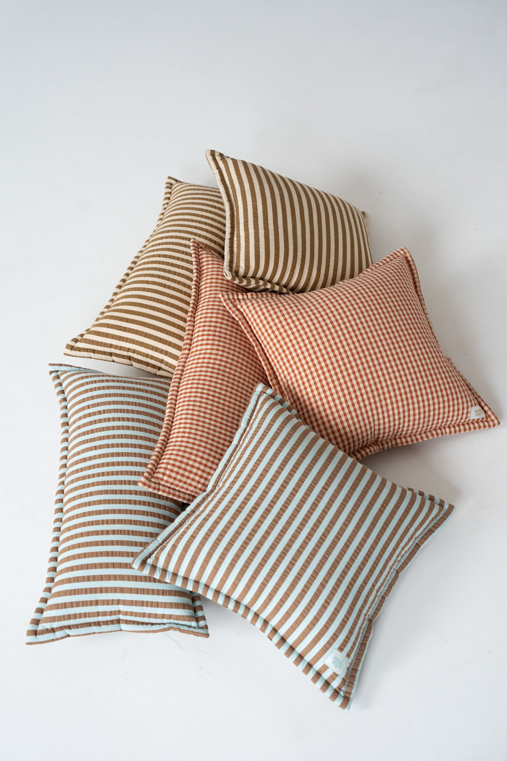 "Blue and Brown Stripes" Bolster Pillow