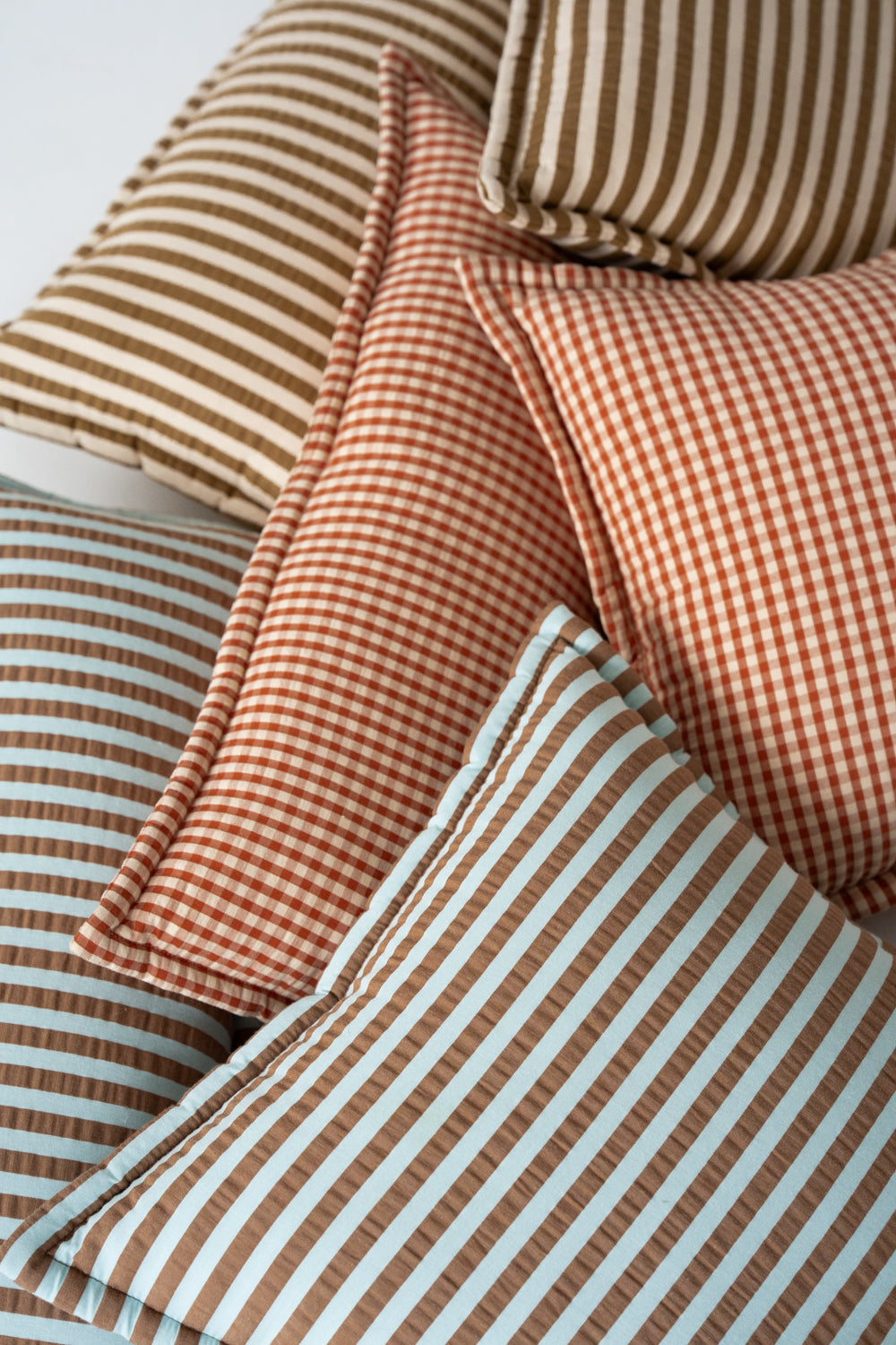 "Blue and Brown Stripes" Pillow