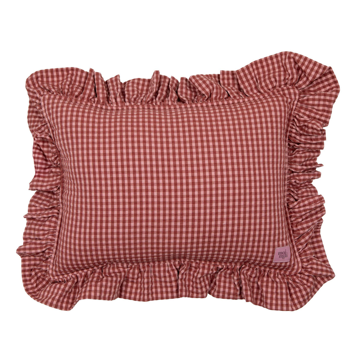 "Pink Check" Pillow with Frill
