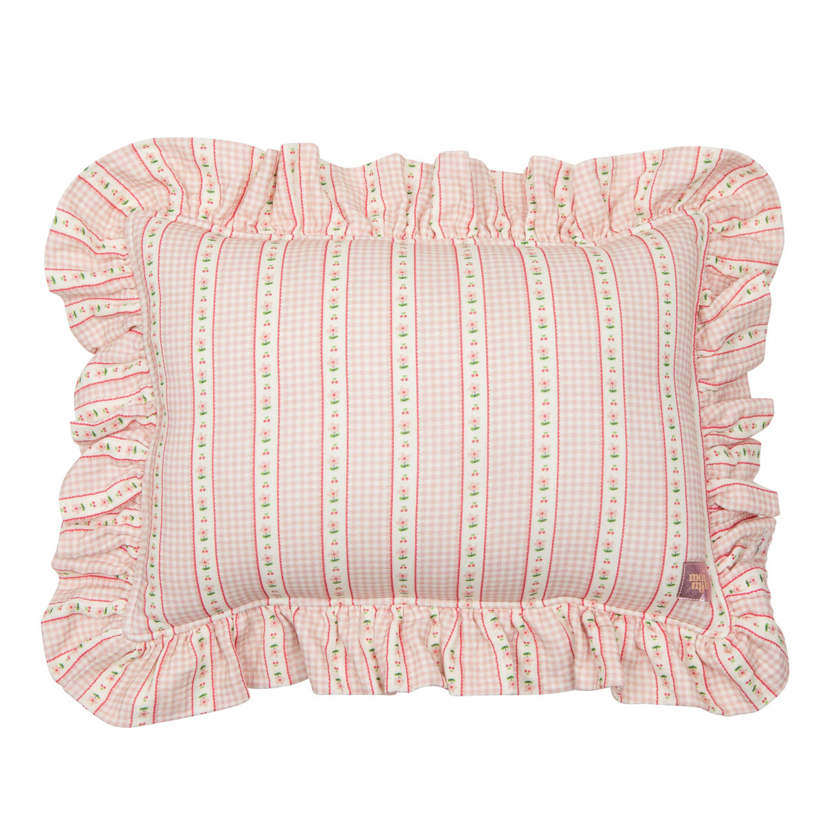 "Vintage Style Flowers" Pillow with Frill