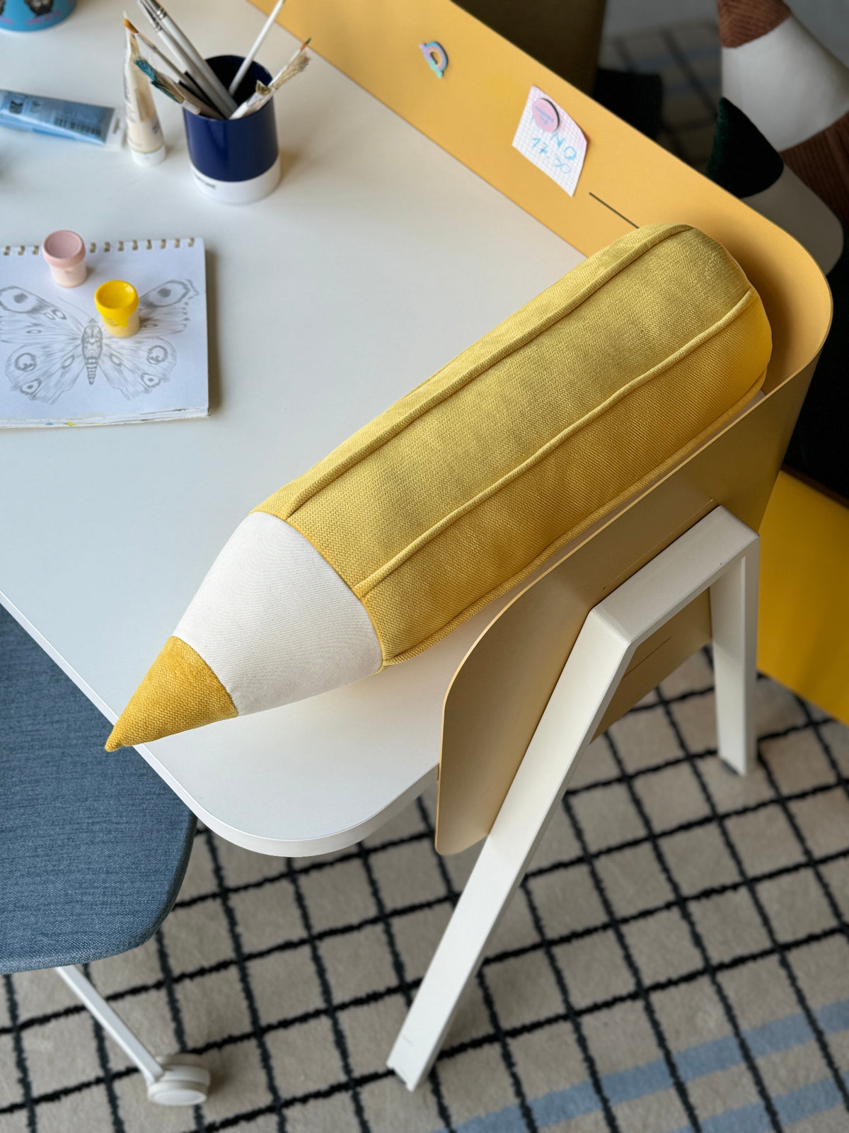 "Yellow" Velvet Crayon Pillow