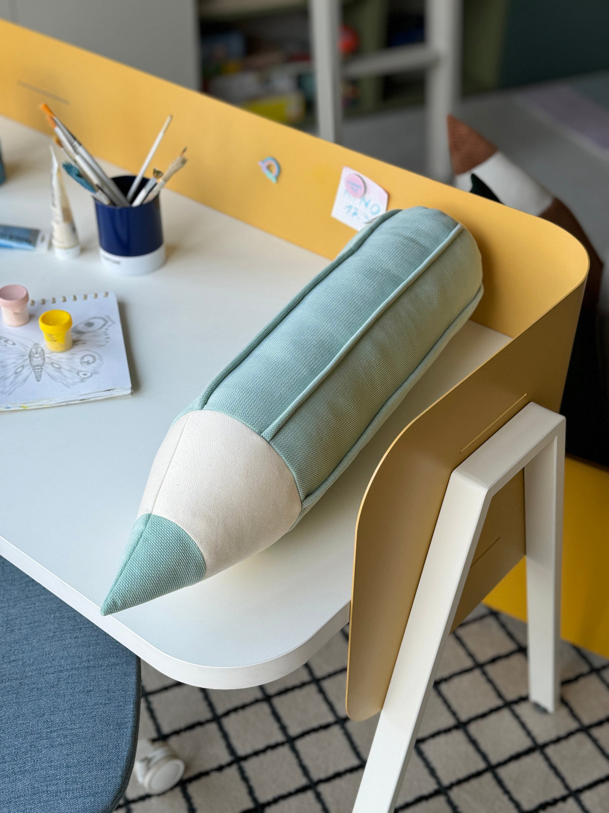 "Mint" Velvet Crayon Pillow