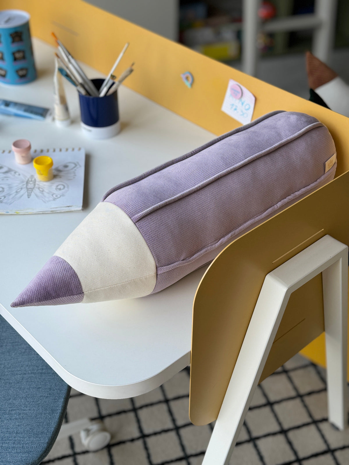 "Purple" Velvet Crayon Pillow
