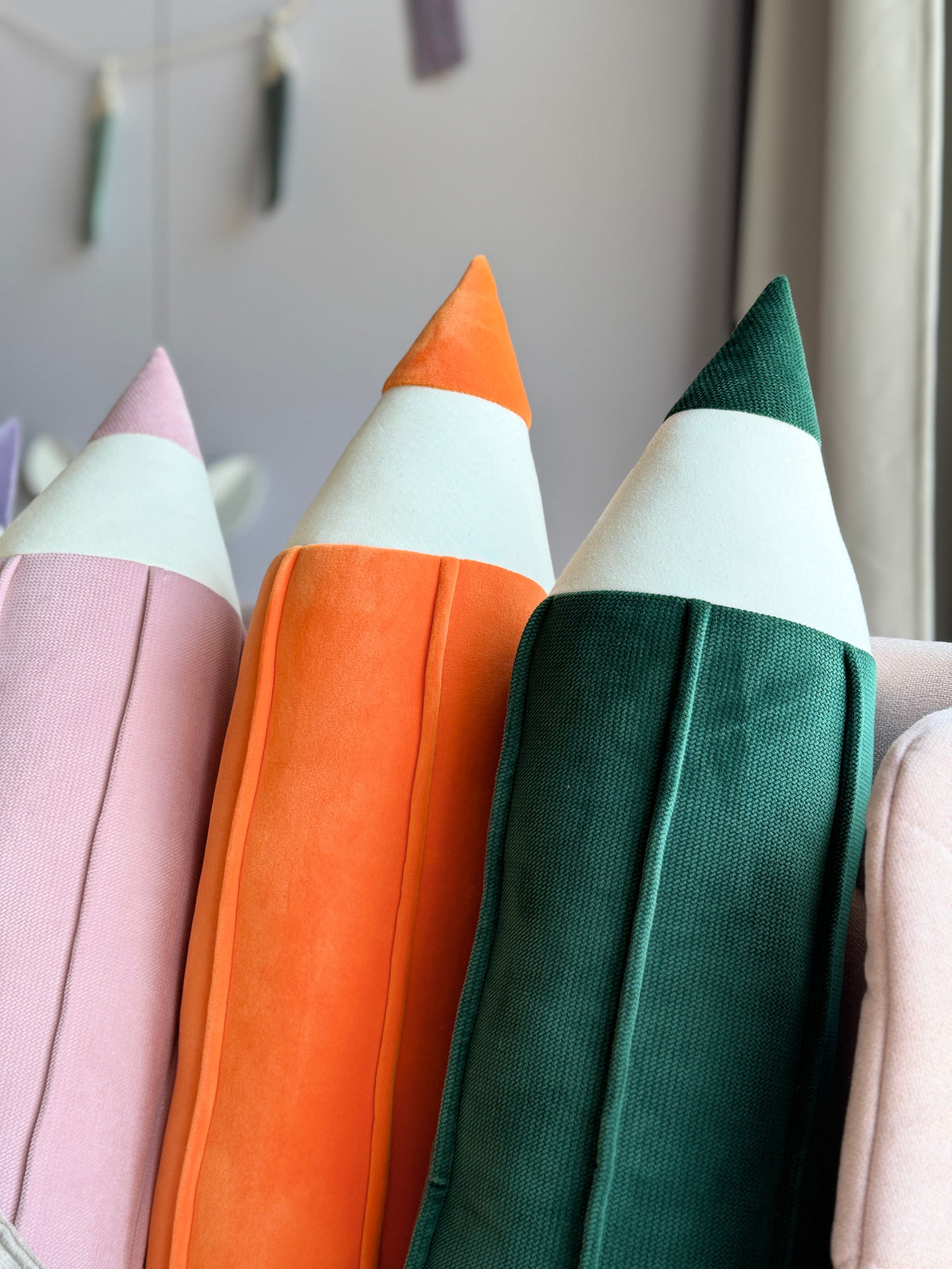 "Green" Velvet Crayon Pillow