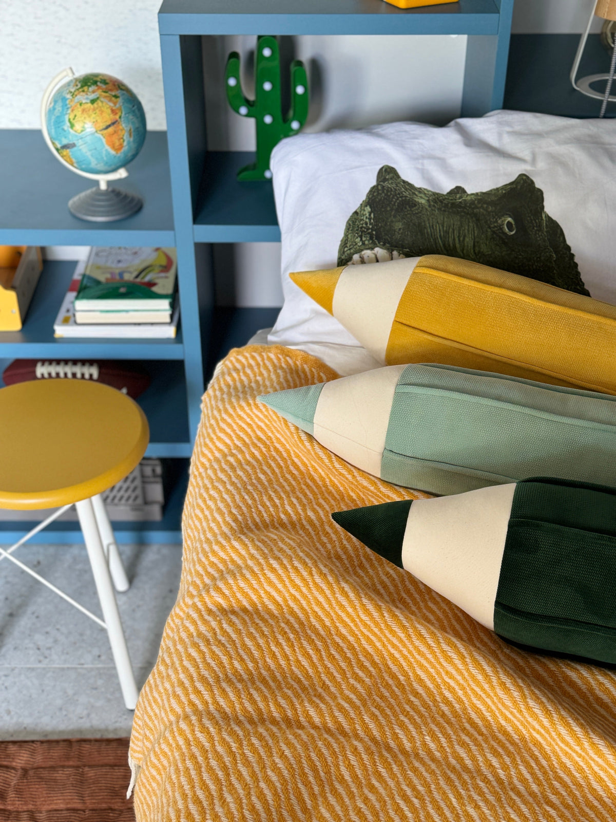 "Yellow" Velvet Crayon Pillow