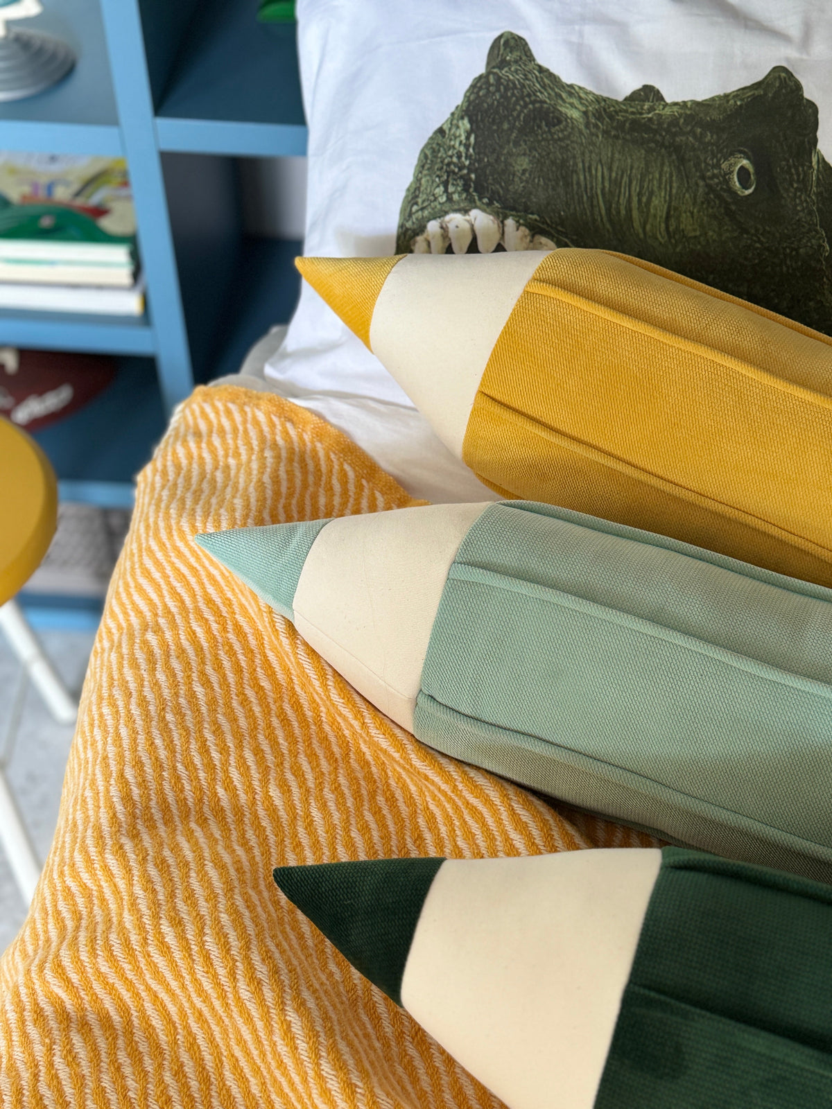 "Yellow" Velvet Crayon Pillow