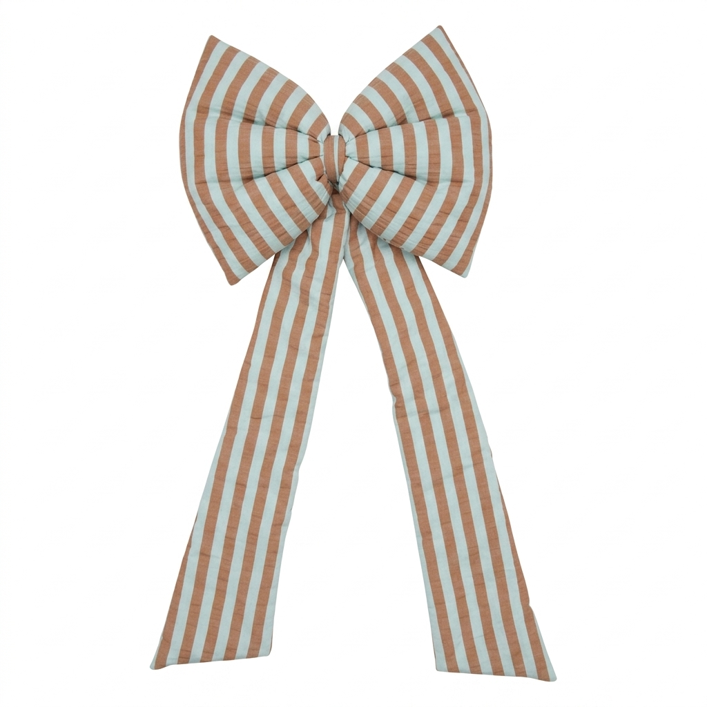 "Blue and Brown Stripes" Decorative Bow