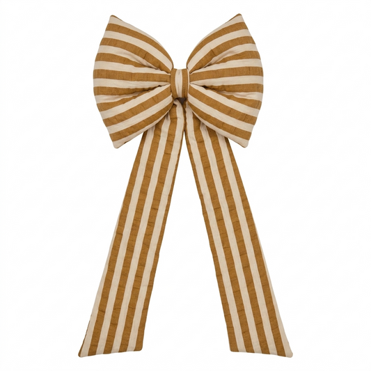 "Olive Stripes" Decorative Bow