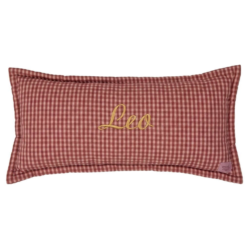 "Pink Check" Bolster Pillow