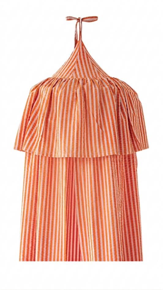 "Pink and Orange Stripes" Ruffle