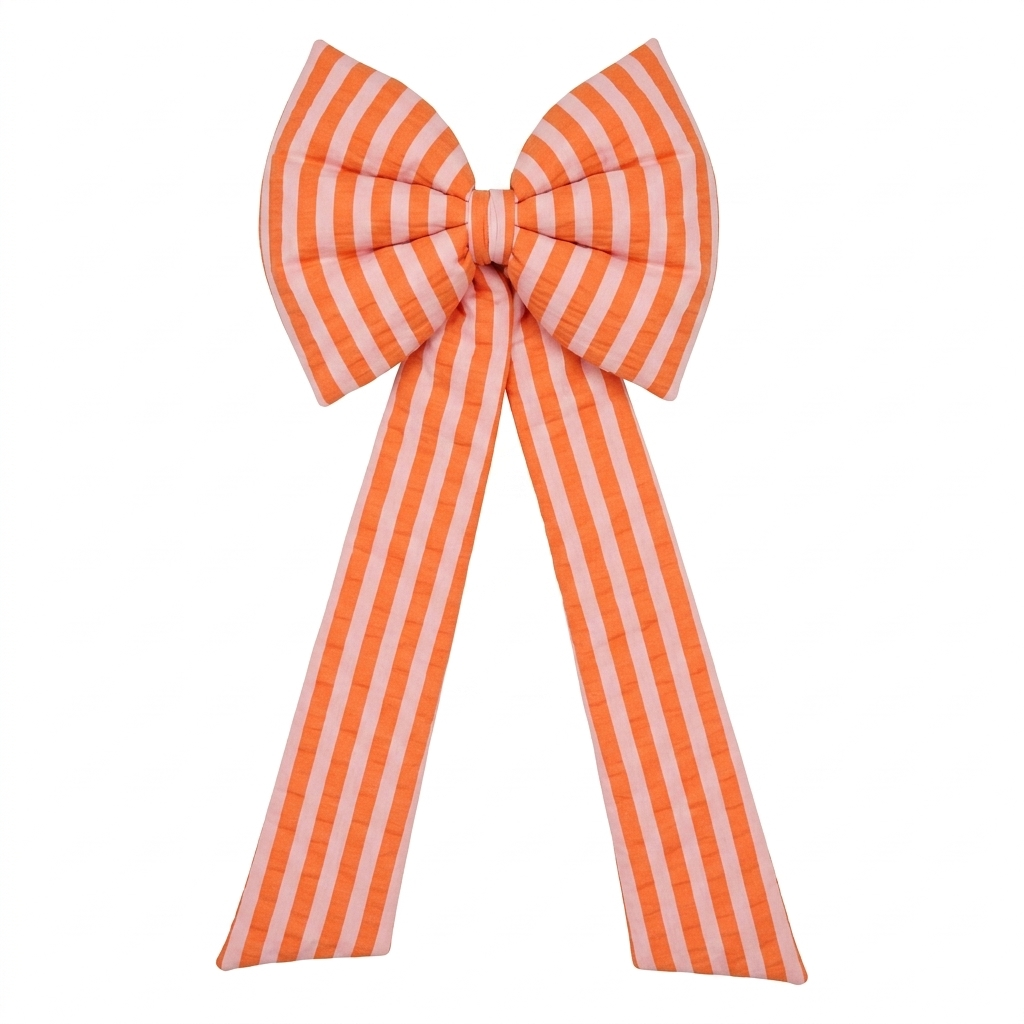 "Pink and Orange Stripes" Decorative Bow