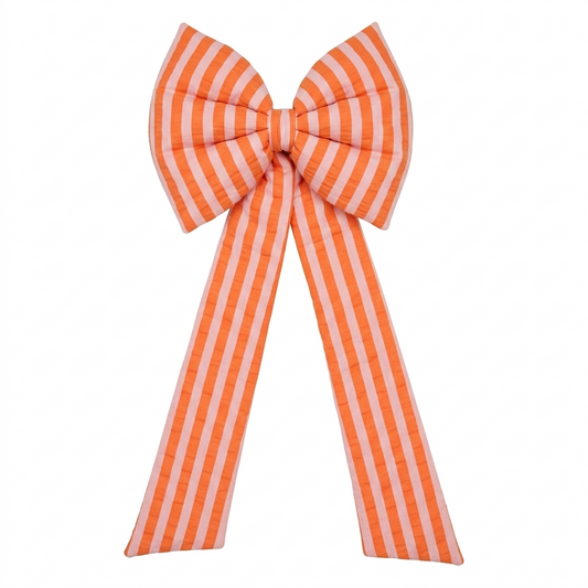 "Pink and Orange Stripes" Decorative Bow