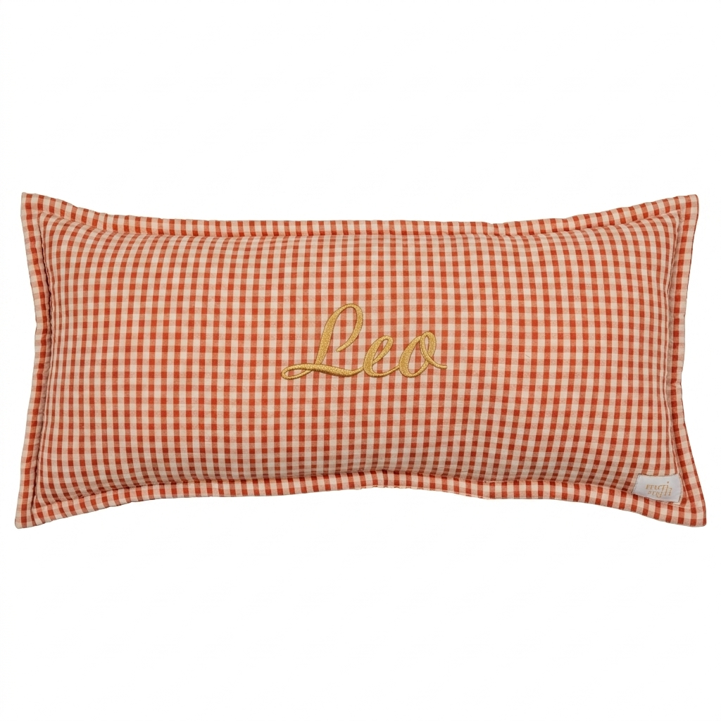 "Rusty Check" Bolster Pillow