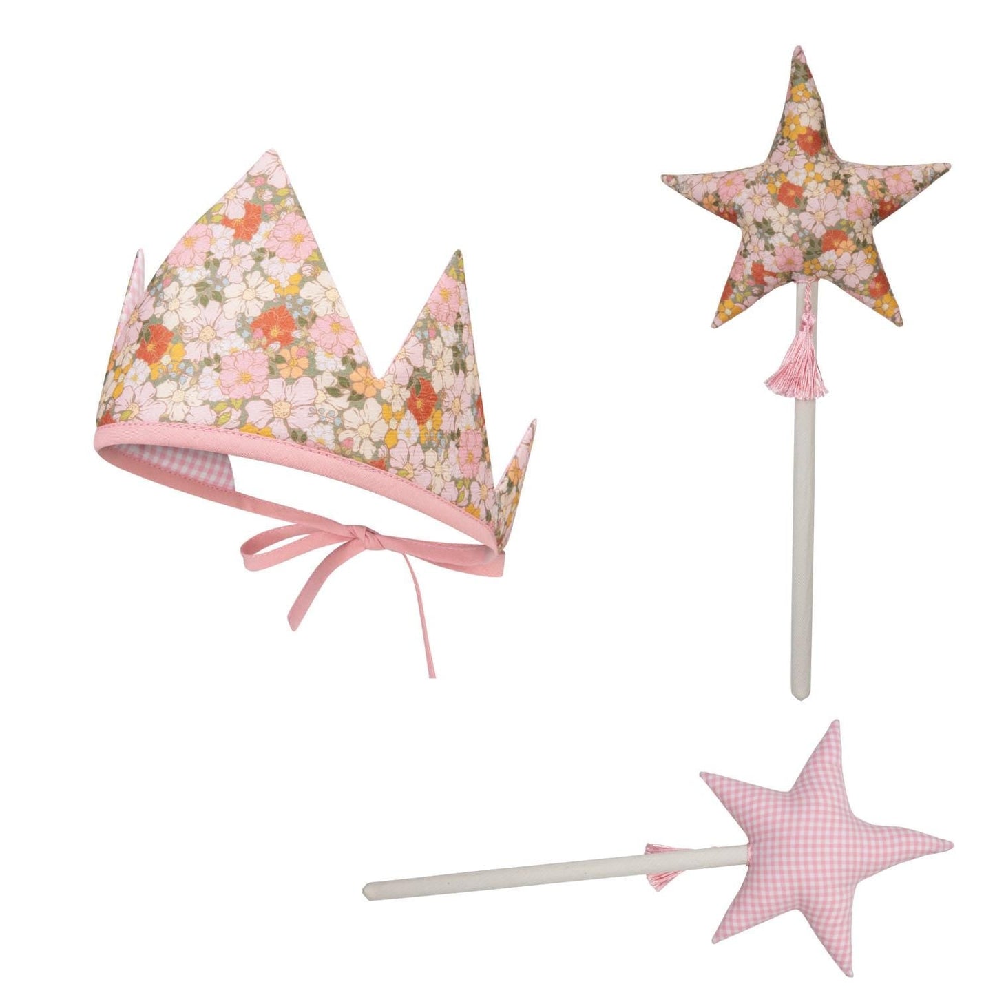 “Green Garden” Cotton Crown and Wand Magic Set