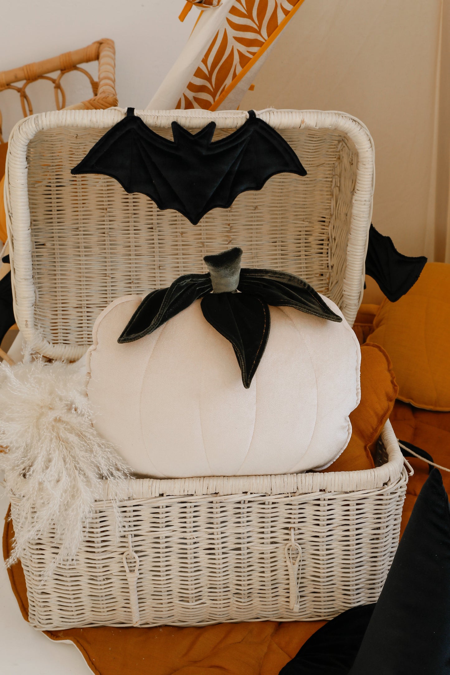 "Cream" Halloween Pumpkin Pillow