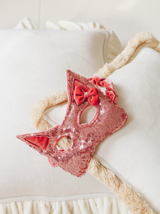"Pink sequins" Cat Mask