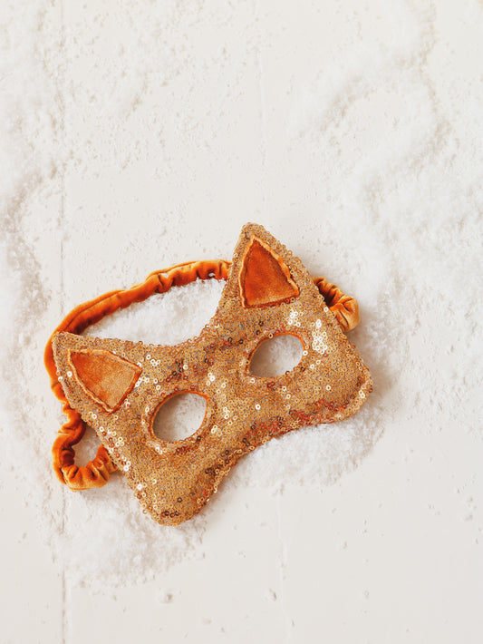 "Gold Sequins” Cat mask