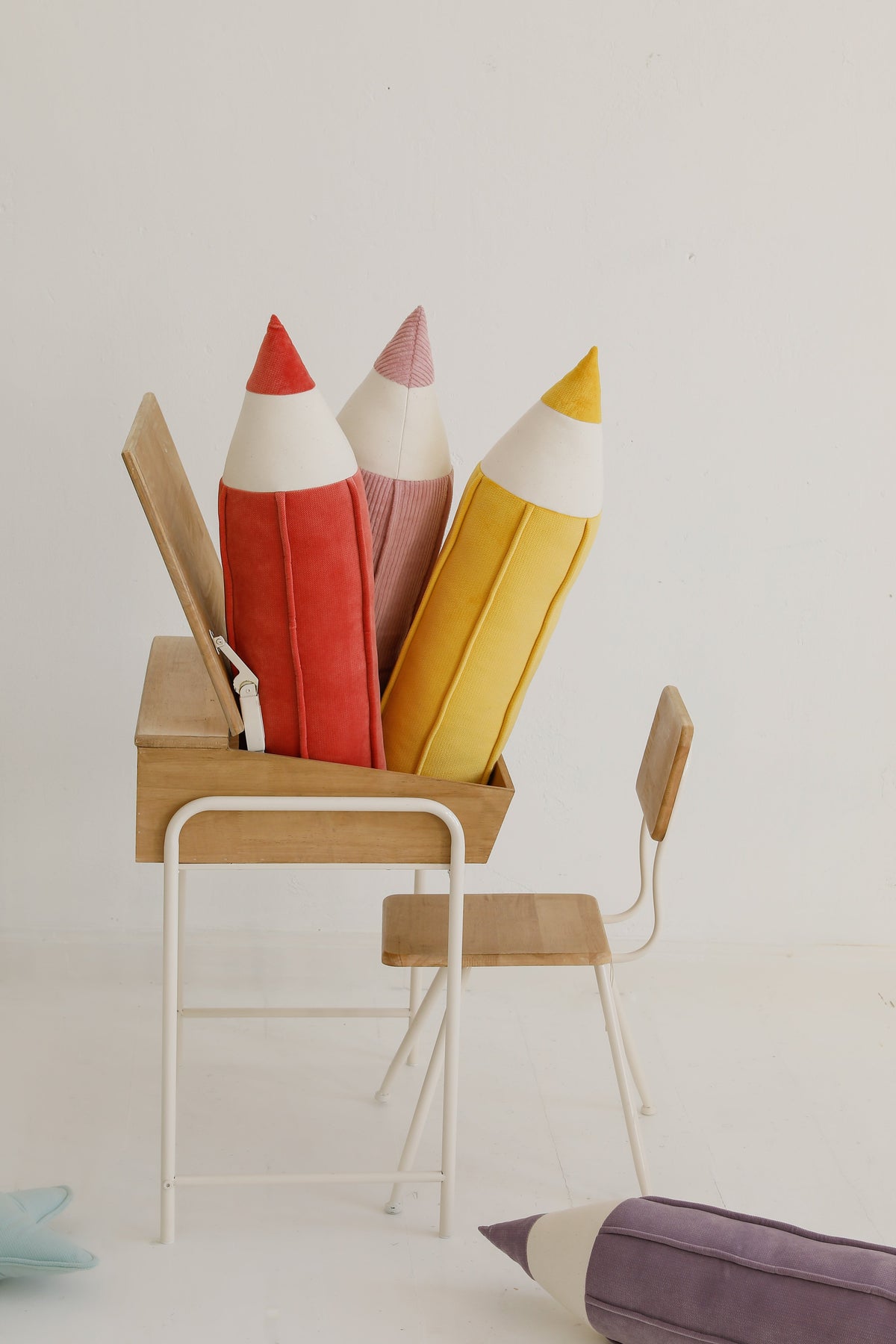 "Yellow" Velvet Crayon Pillow