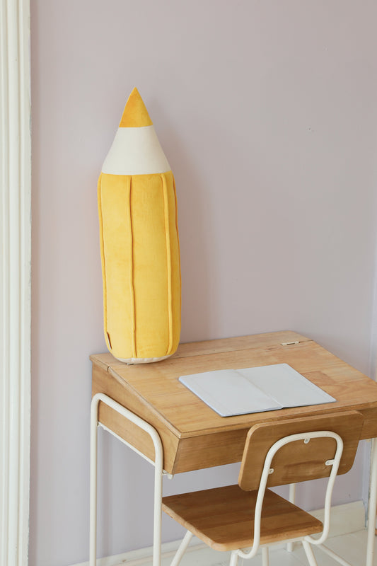 "Yellow" Velvet Crayon Pillow