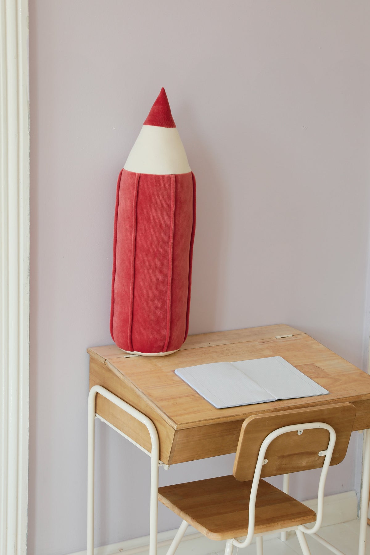 "Coral" Velvet Crayon Pillow