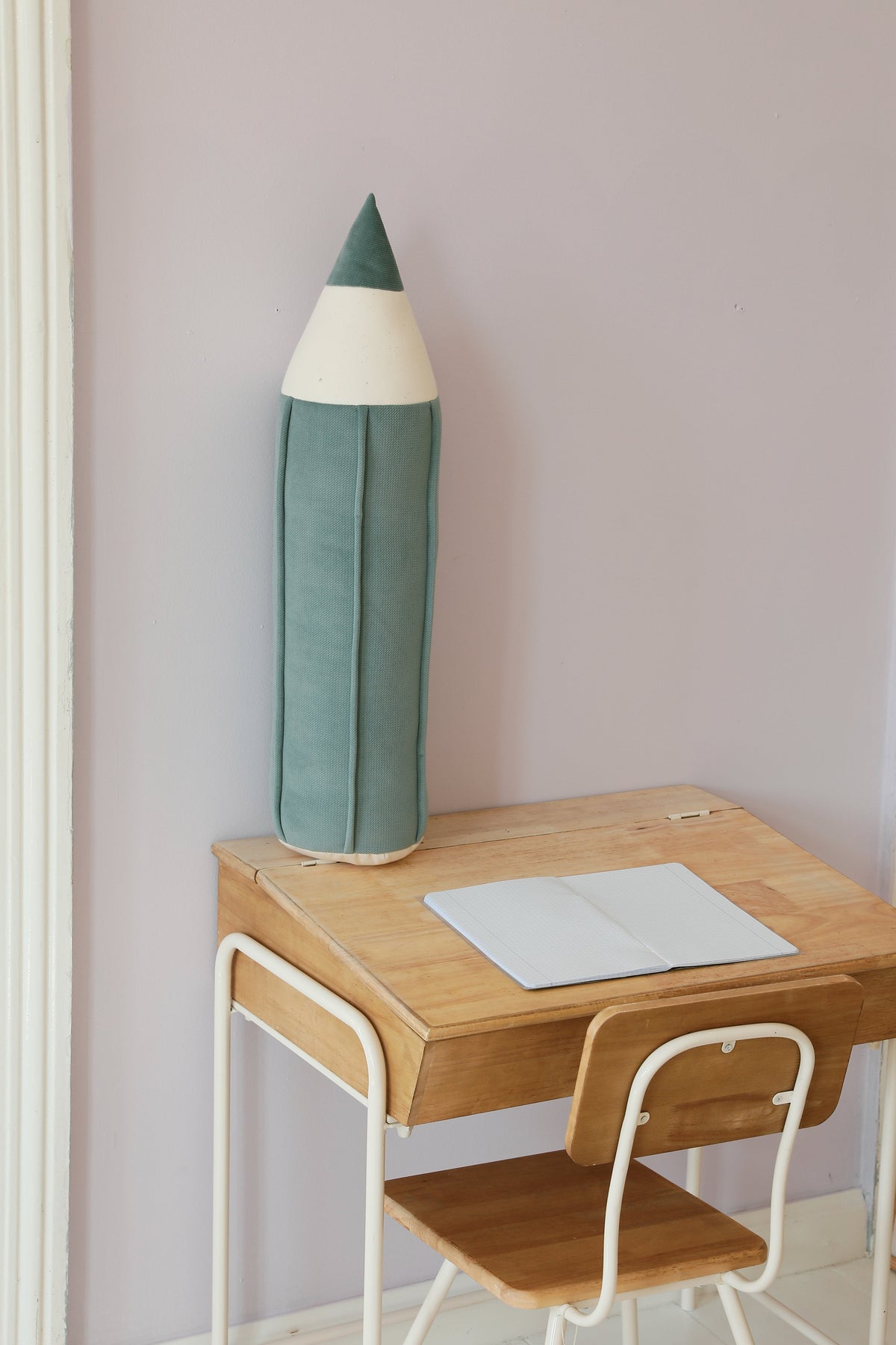 "Grey Blue" Velvet Crayon Pillow