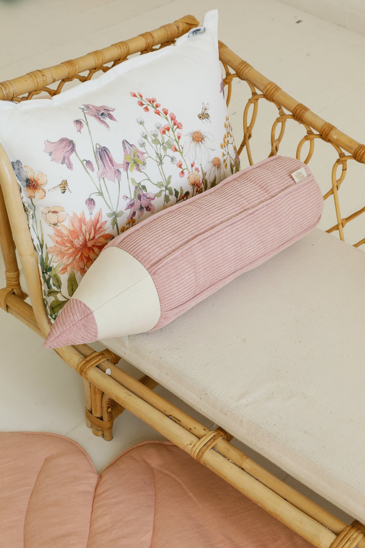 "Pink" Corduroy Crayon Pillow