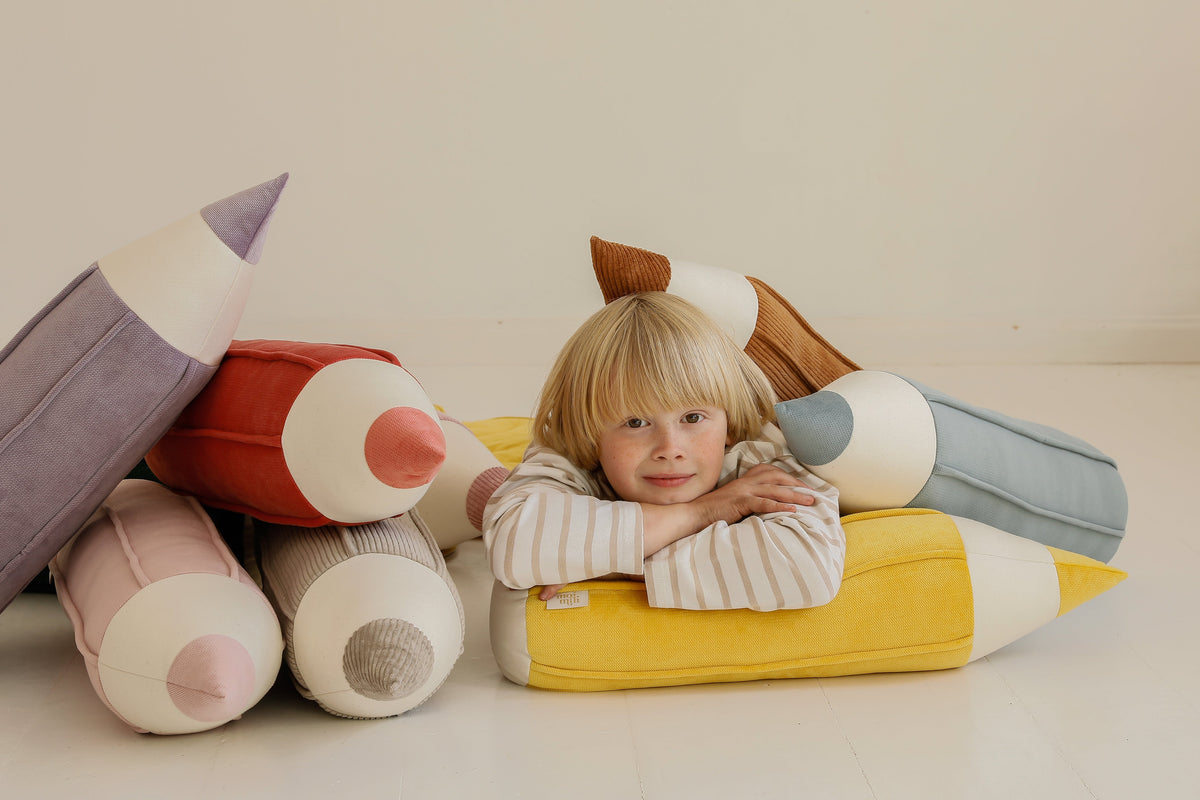 "Yellow" Velvet Crayon Pillow