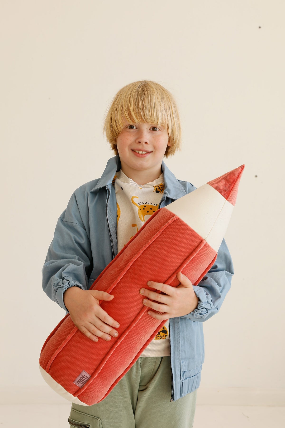 "Coral" Velvet Crayon Pillow