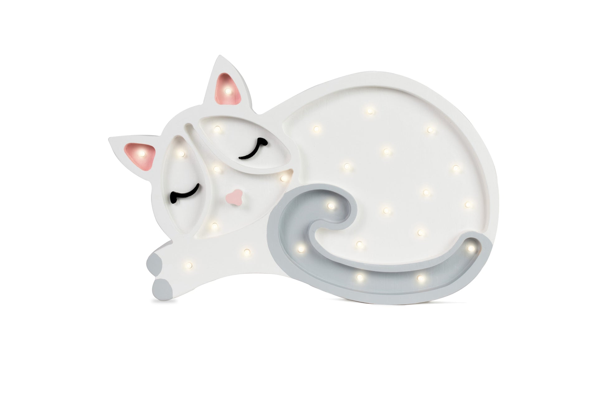 White Cat Lamp – kids room lights with warm LED glow