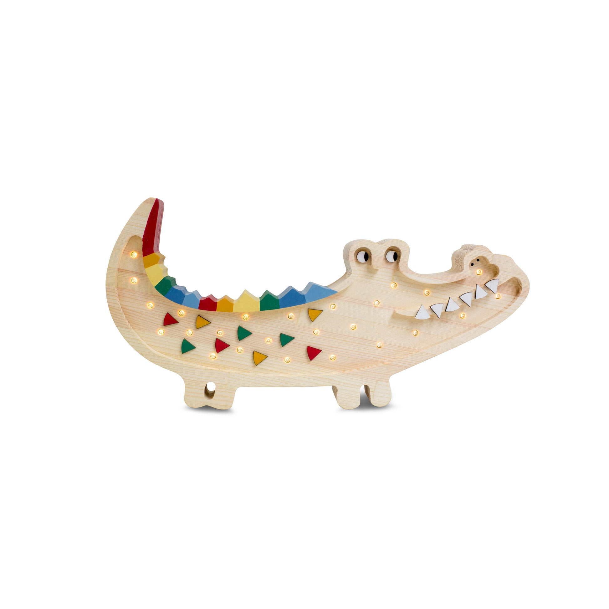 Caribbean Wood Crocodile Lamp – handmade wooden kids night light