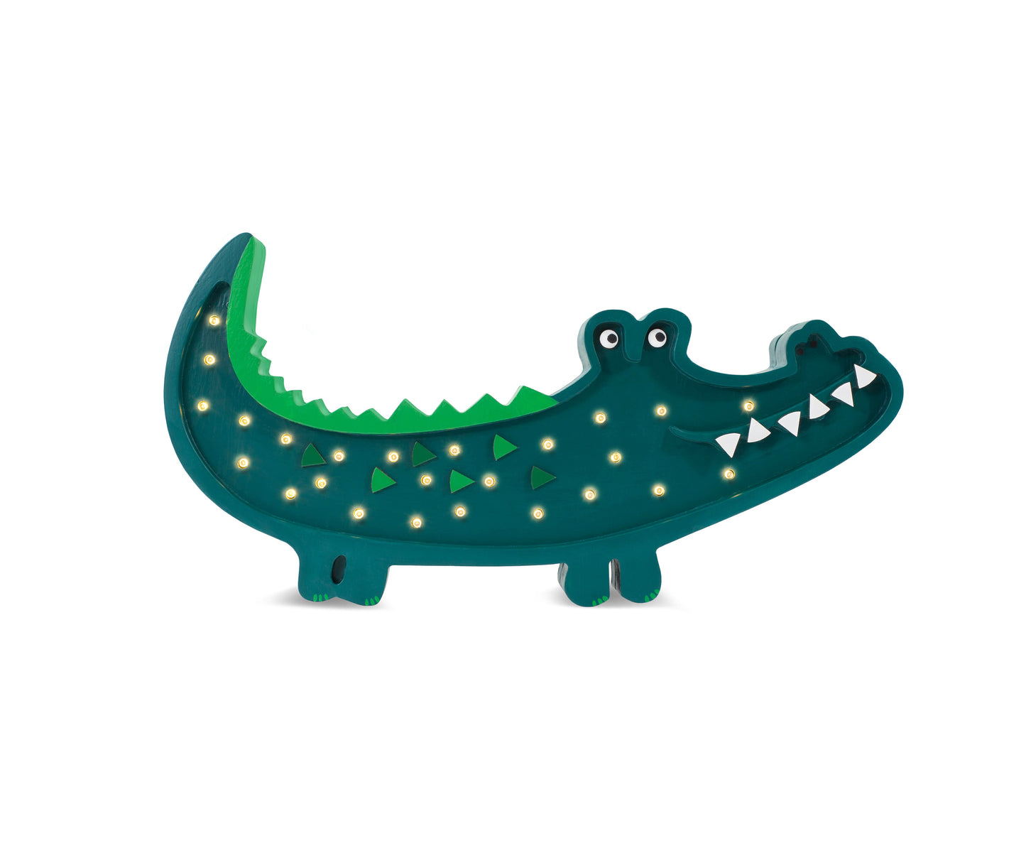 Little Lights Crocodile Lamp in Papkin Green – handmade wooden kids lamp