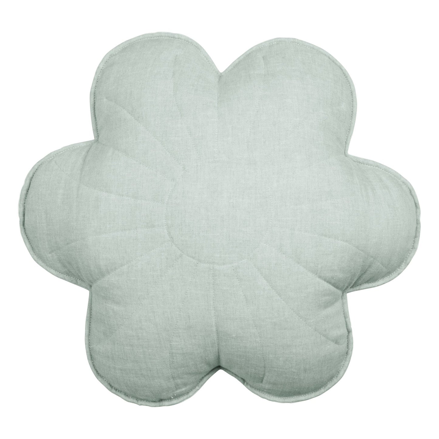 Linen "Mint" Flower Pillow