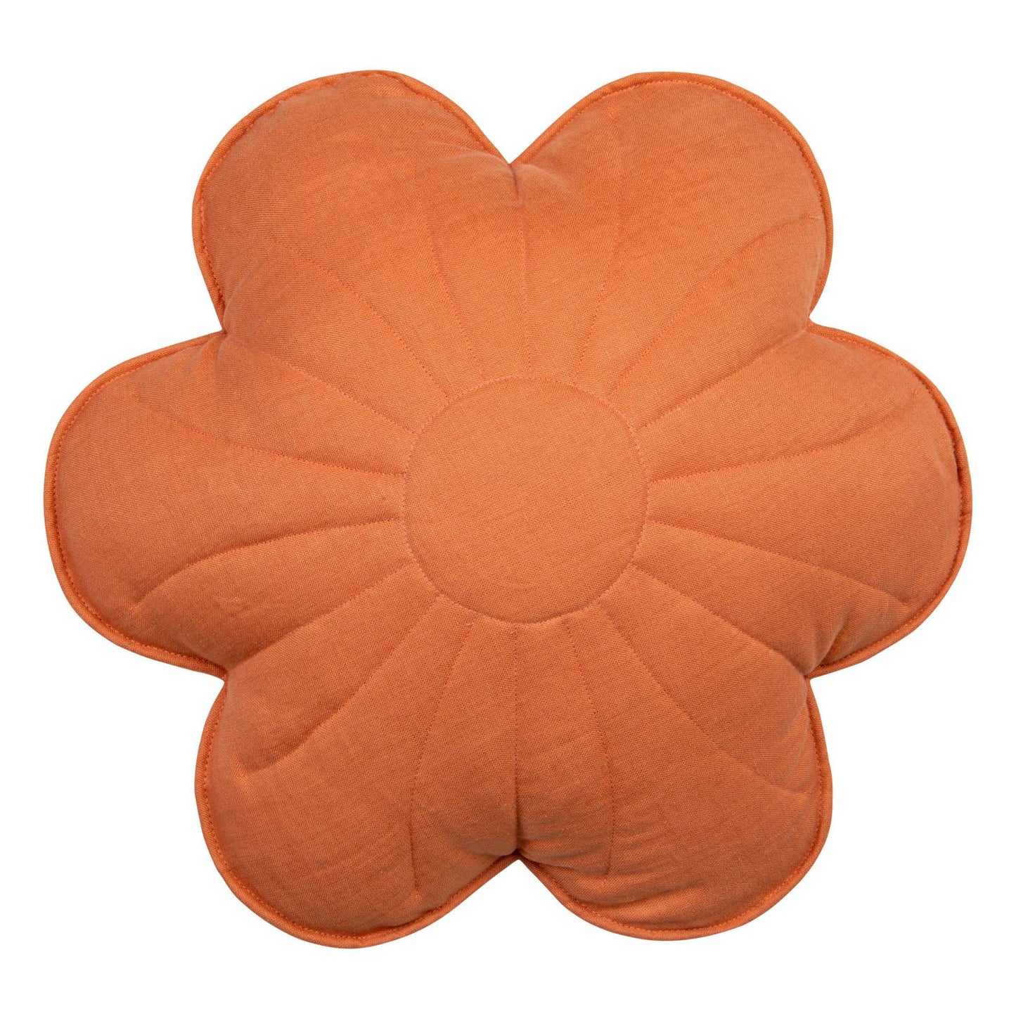 Linen "Papaya" Flower Pillow