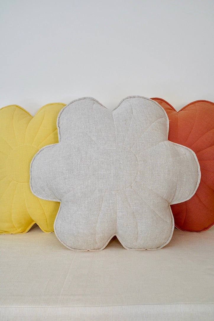 Linen "Sandy Lily" Flower Pillow