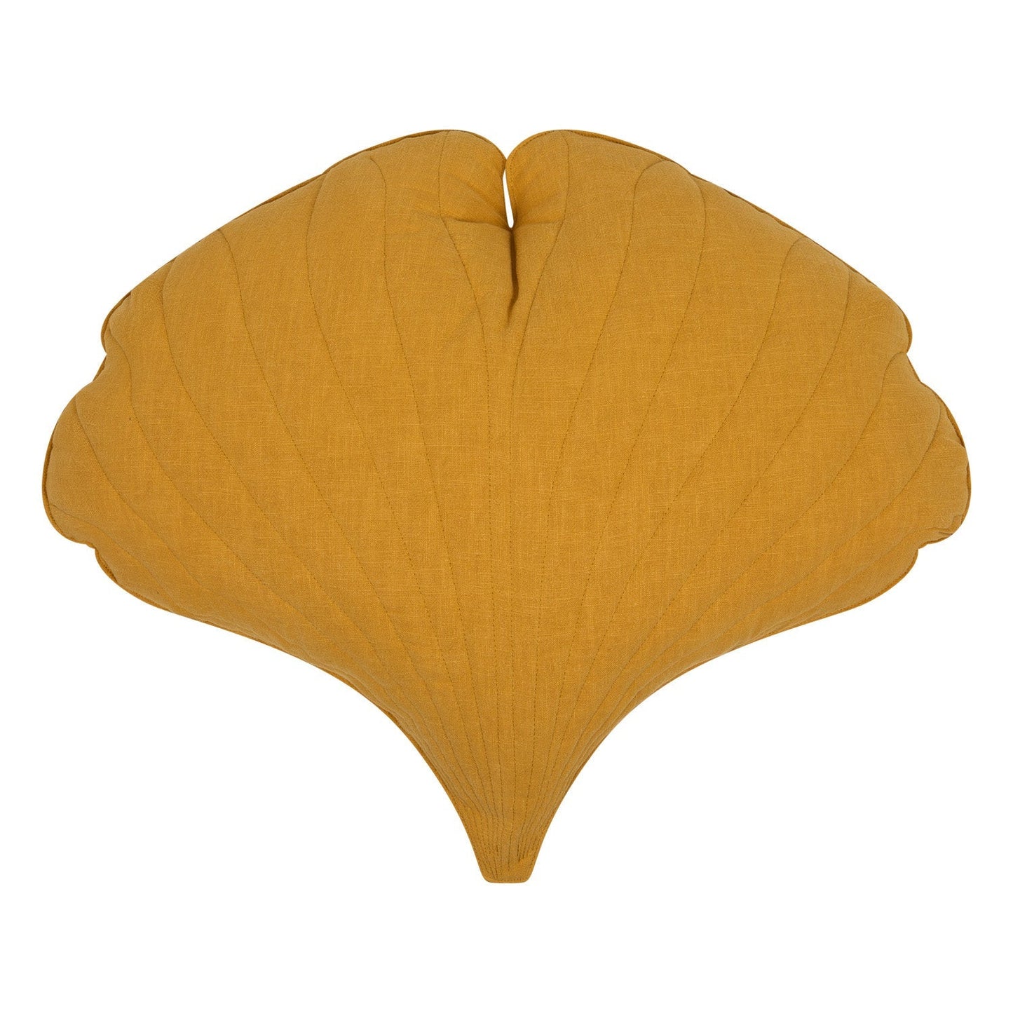 Linen “Mango” Ginkgo Leaf Pillow