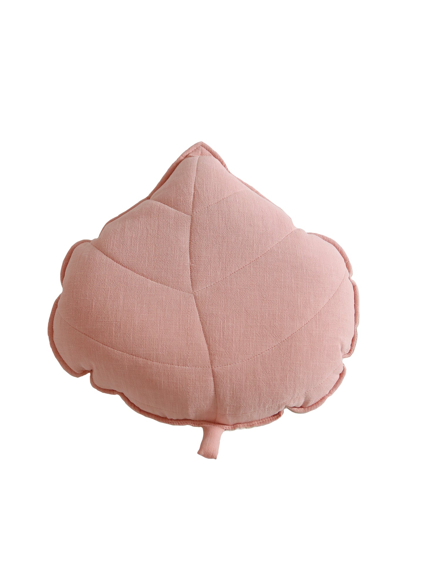 Linen “Powder Pink” Leaf Pillow