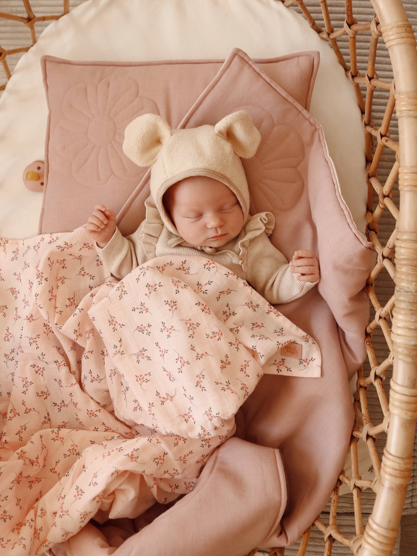 Linen "Powder Pink" Flower Child Cover Set