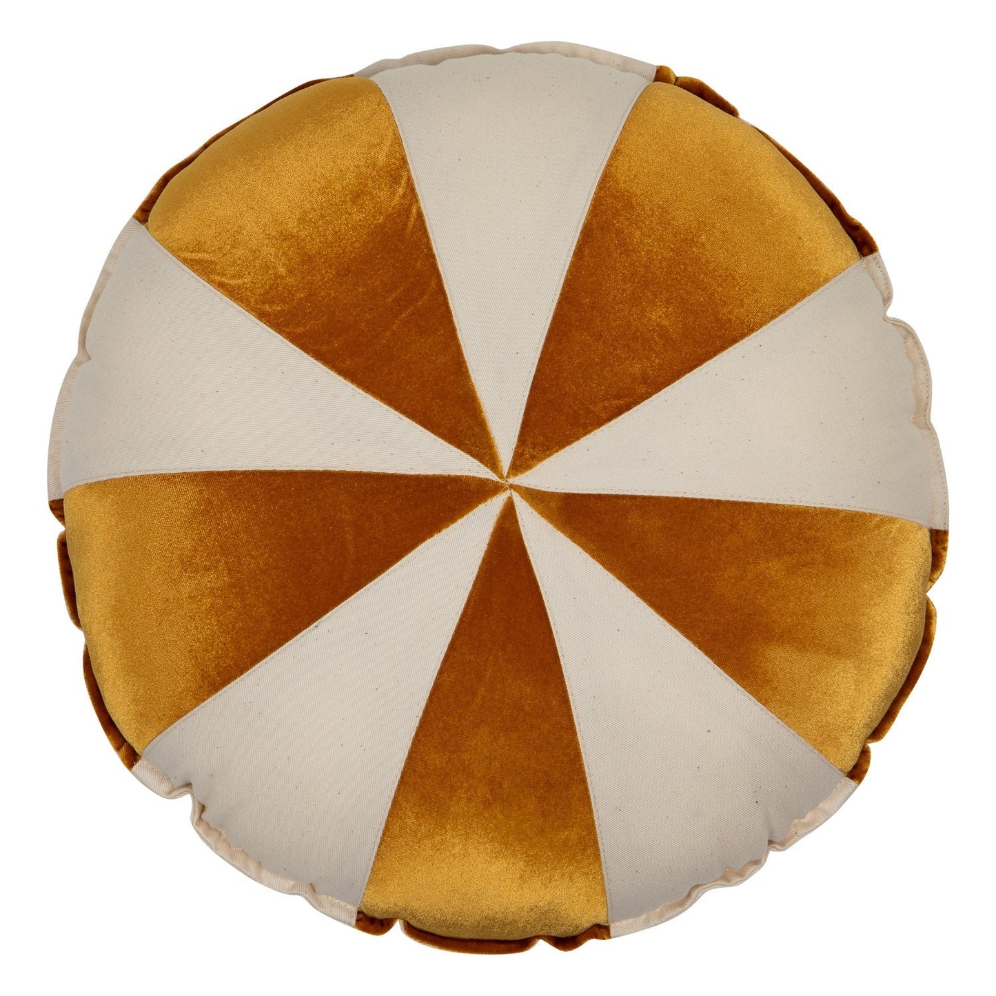 “Gold Circus” Round Patchwork Pillow