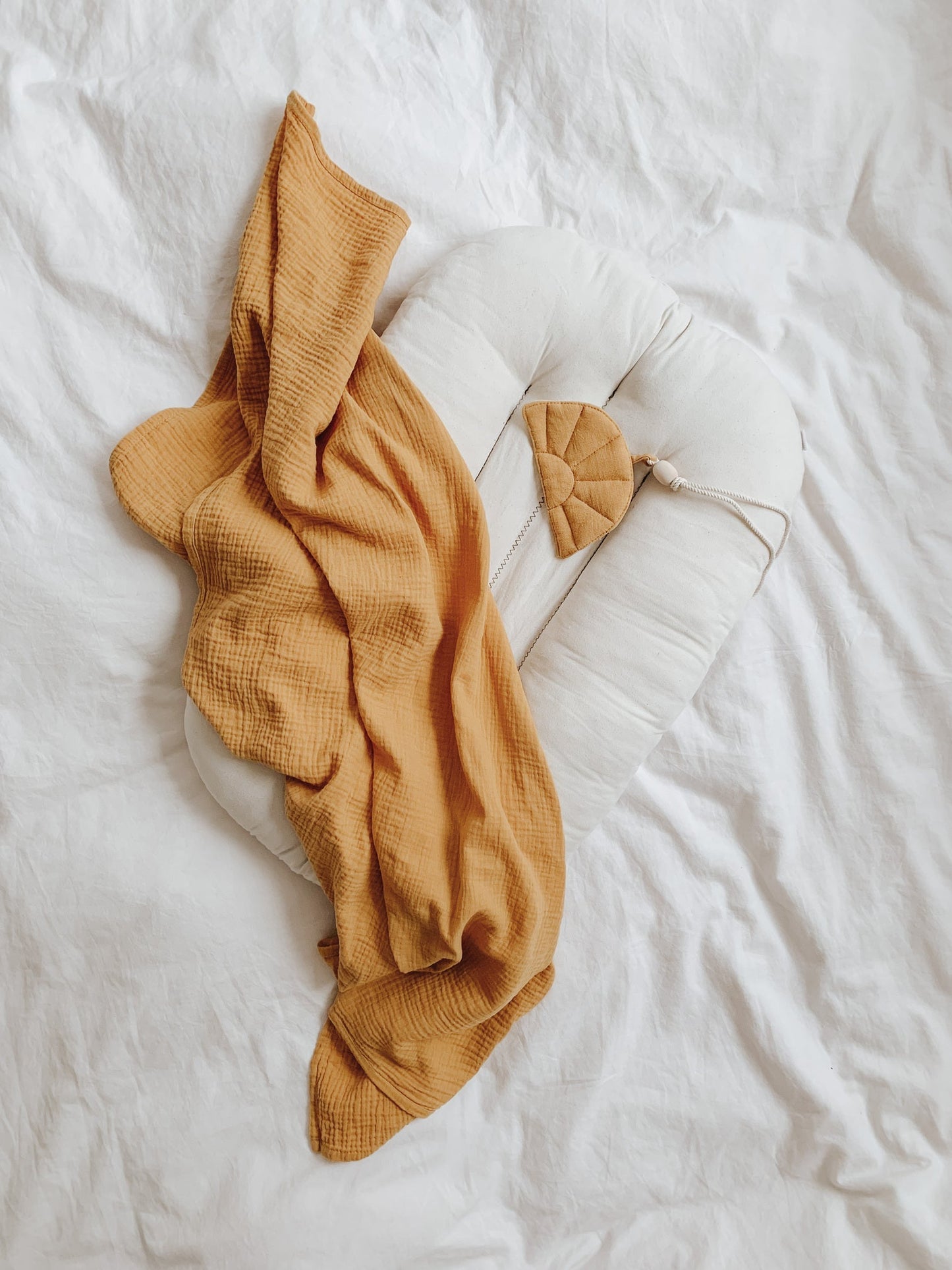 Muslin "Ochre" Baby Swaddle Blanket