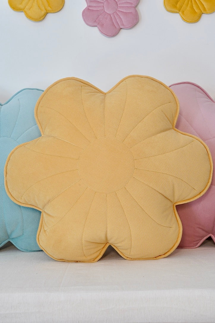 Velvet "Honey Azalea" Flower Pillow