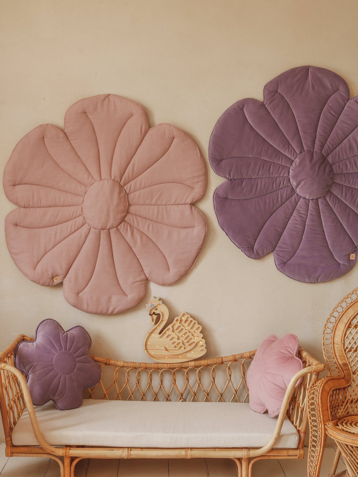 Velvet "Violet" Flower Pillow