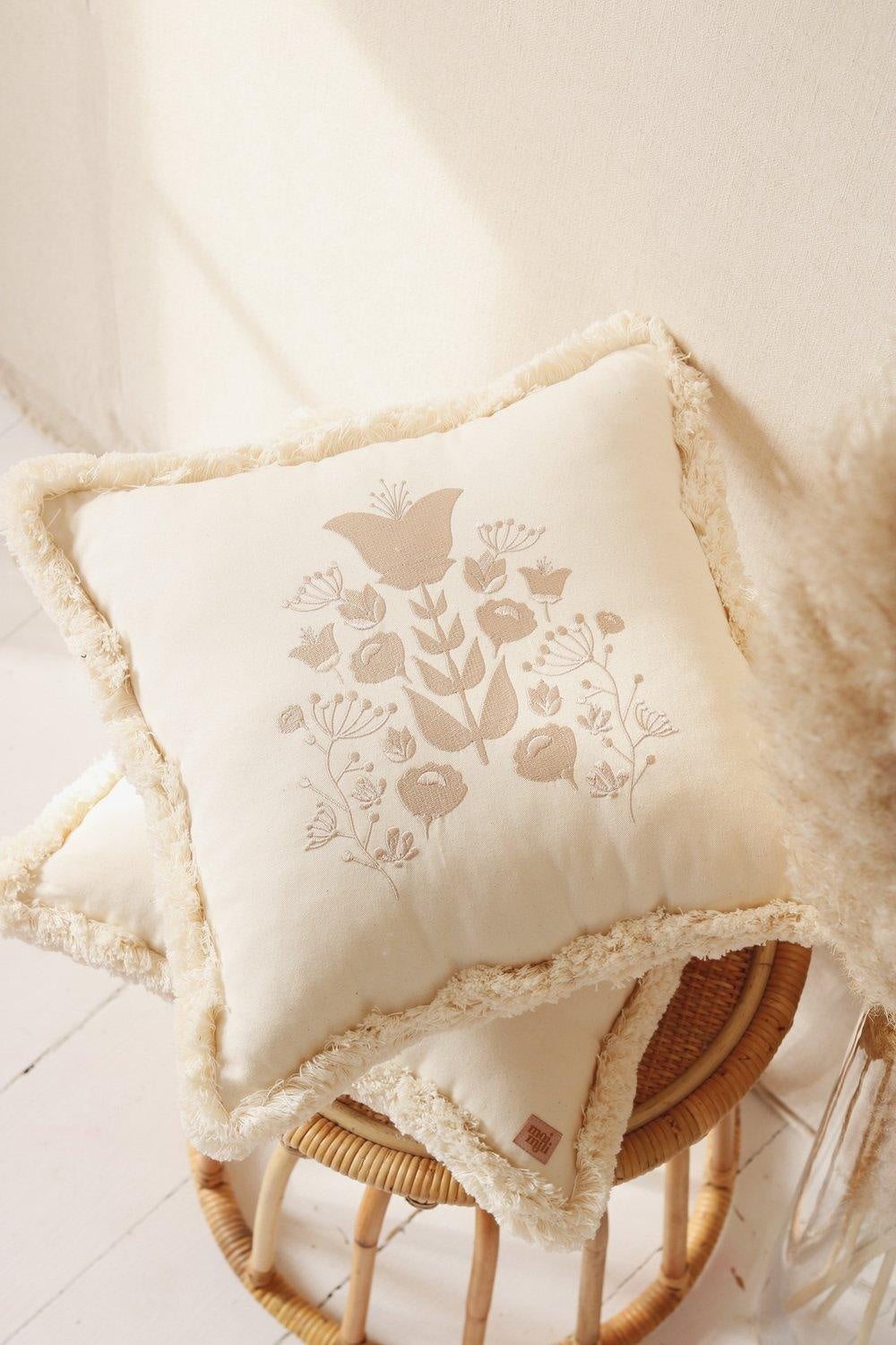 “Boho” Cushion with Embroidery - Moi Mili