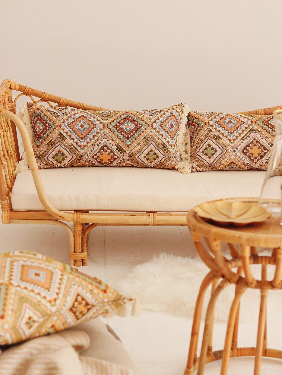 "Boho tribe" bolster with fringe - Moi Mili