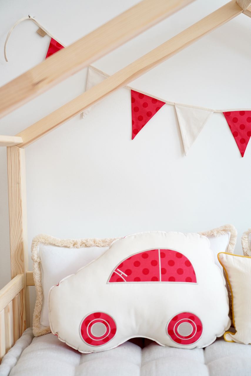 "Red Dots" Car Pillow