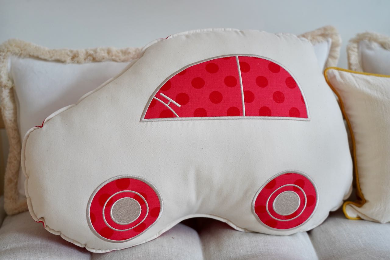 "Red Dots" Car Pillow