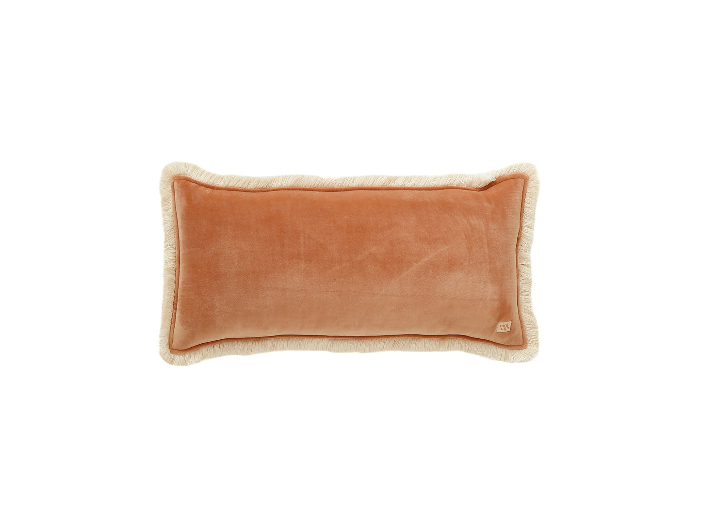 Soft Velvet "Caramel" Bolster Pillow with Fringe